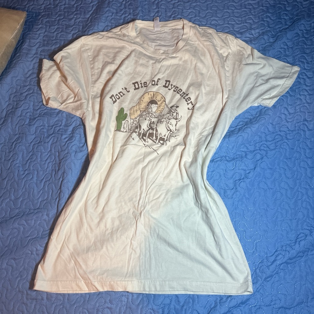 White Graphic T-Shirt with Western Print
